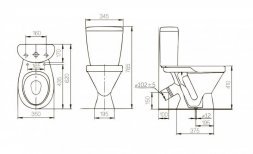 Унитаз компакт ROSA ЭЛЕГАНТ косой вып., нижн. подв. с арматурой и сид Уклад, крепл. Вн УнБ30 433049