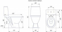 Унитаз-компакт ПРЕМЬЕР горизонт. с арматурой, сиденьем, креплением, зеленый декор Вн УкП312